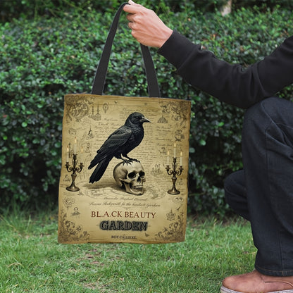 Gothic Raven Skull Tote Bag Large Capacity