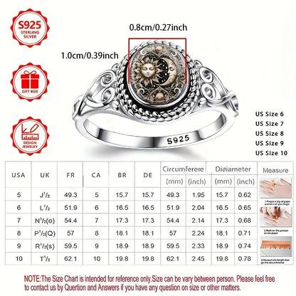 sun, moon, and stars, classic Bohemian ring