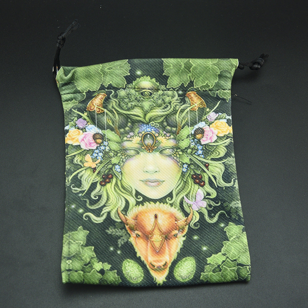 Double-sided Printing Composite Velvet Tarot Storage Bag
