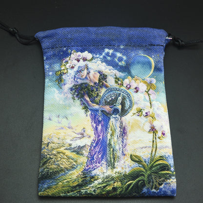 Double-sided Printing Composite Velvet Tarot Storage Bag