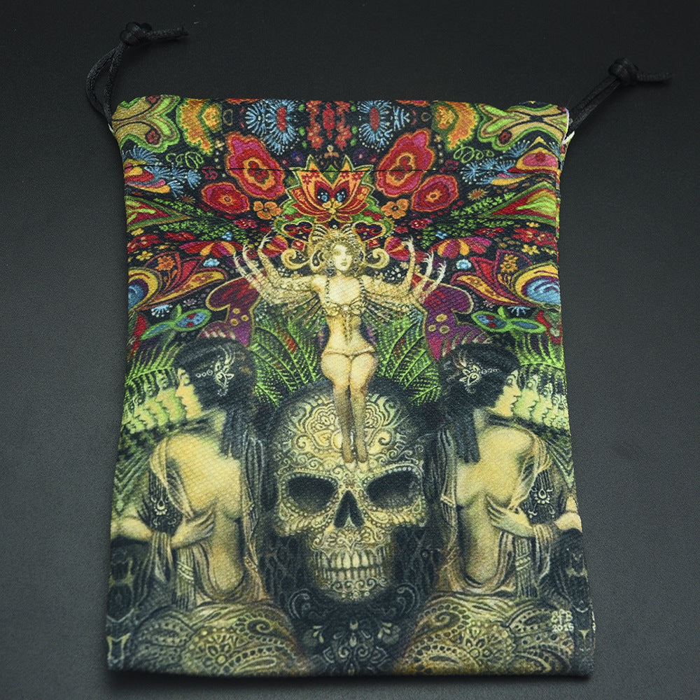 Double-sided Printing Composite Velvet Tarot Storage Bag