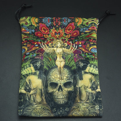 Double-sided Printing Composite Velvet Tarot Storage Bag