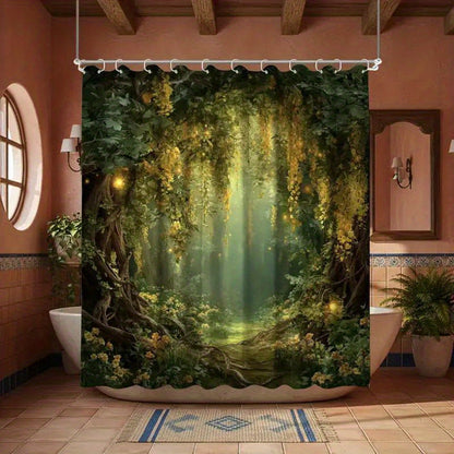 Bathroom Shower Curtain, "Swimming in Nature"