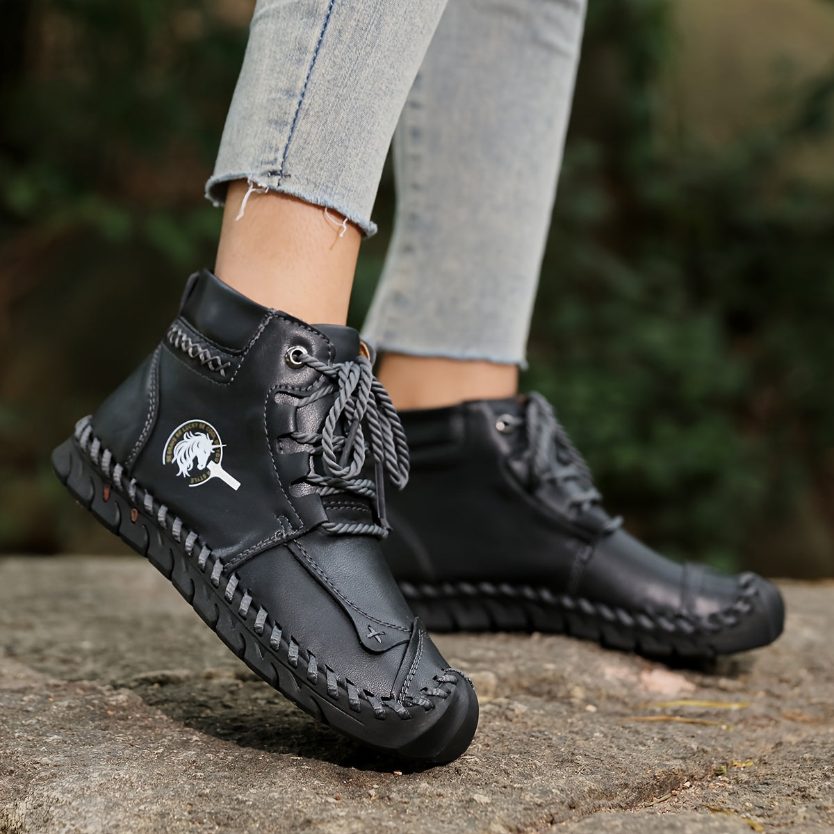 Vintage-Inspired Women's High-Top Boots