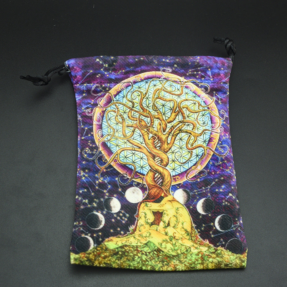 Double-sided Printing Composite Velvet Tarot Storage Bag
